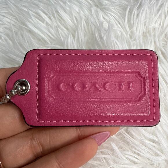 2.5" COACH Pink Fob Bag Charm Hang tag Hangtag - Picture 1 of 2